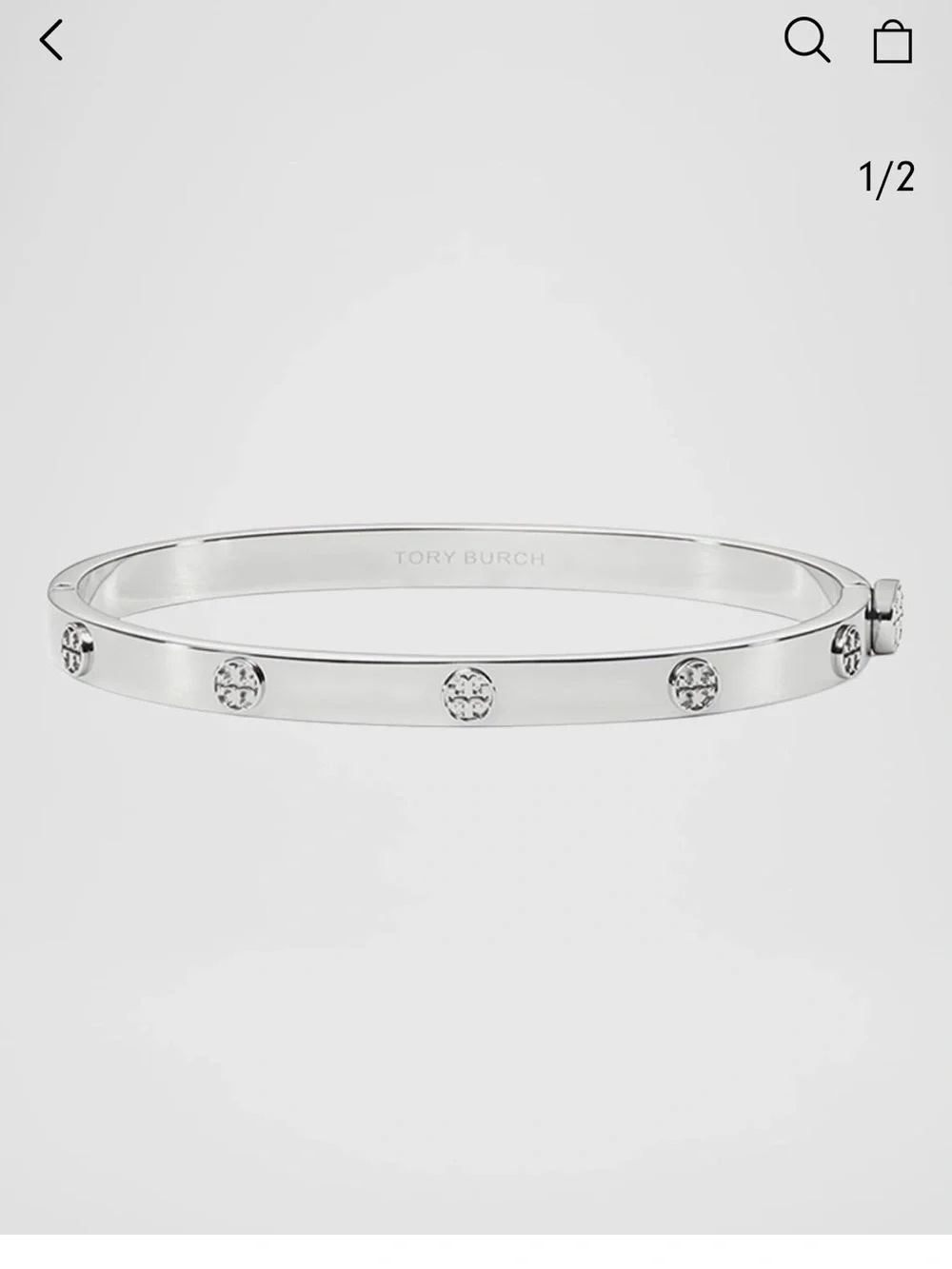 Tory Burch Thin Icon hinge Bangle stainless steel